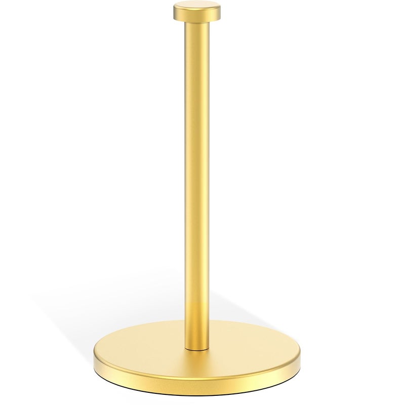VEHHE Gold Paper Towel Holder  VEHHE Paper Towel Holder Stand  Paper Towel Holder with Weighted Base  Countertop Paper Towel Holder with Suction Cups for Kitchen Bathrooms - Image 2